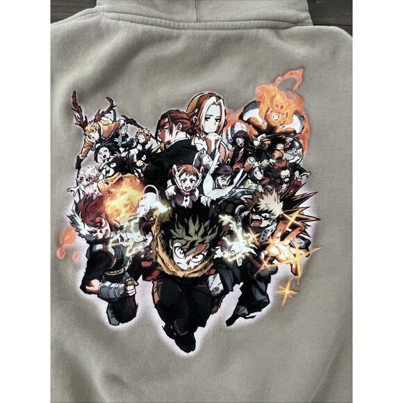 MY HERO ACADEMIA iiZO PULLOVER HOODIE Tan Size Large - Picture 6 of 7